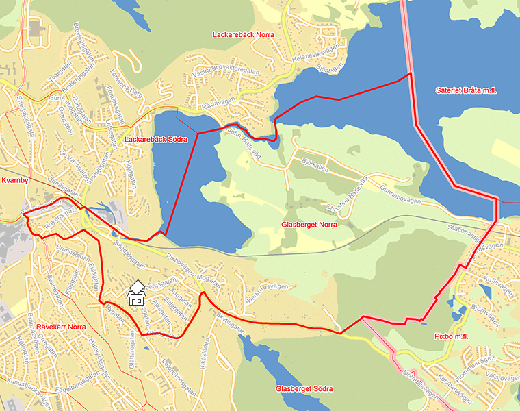 Karta över Glasberget Norra