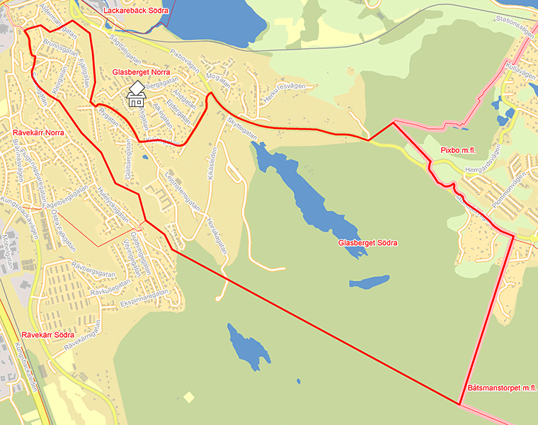Karta över Glasberget Södra