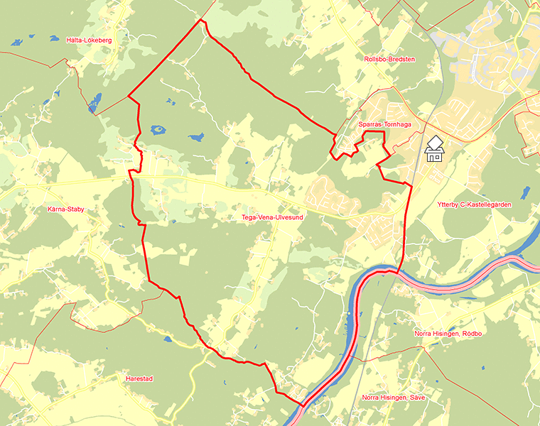Karta över Tega-Vena-Ulvesund