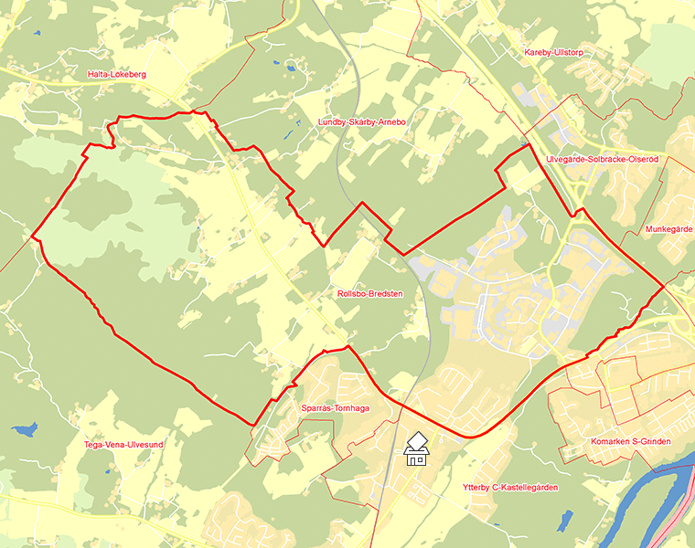 Karta över Rollsbo-Bredsten