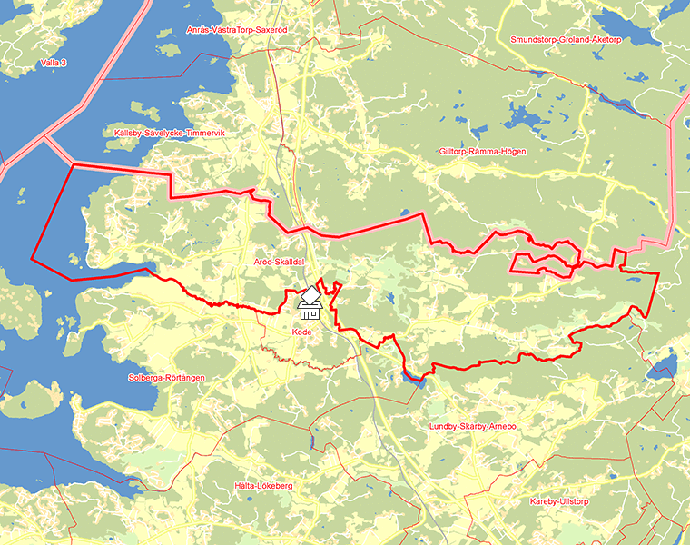 Karta över Aröd-Skålldal