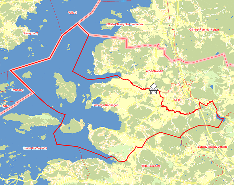 Karta över Solberga-Rörtången