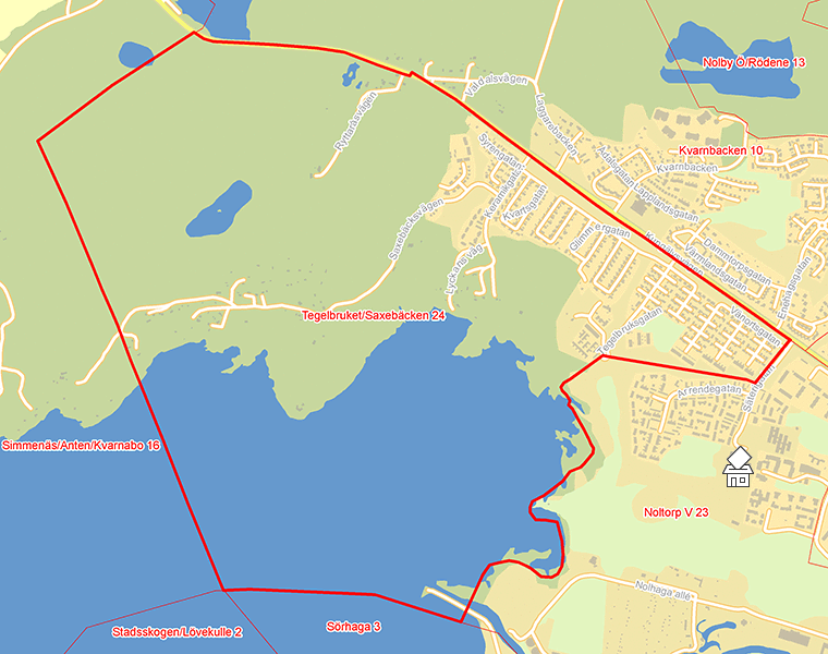 Karta över Tegelbruket/Saxebäcken 24