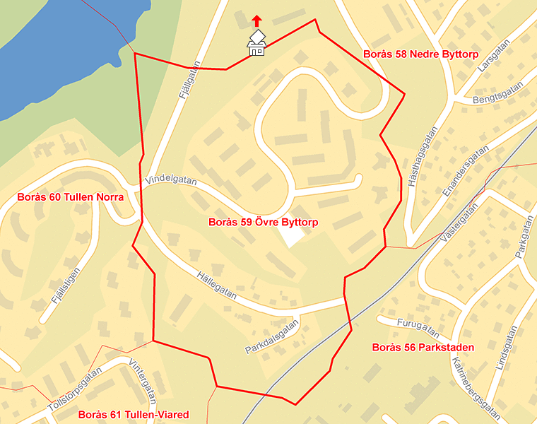 Karta över Borås 59 Övre Byttorp