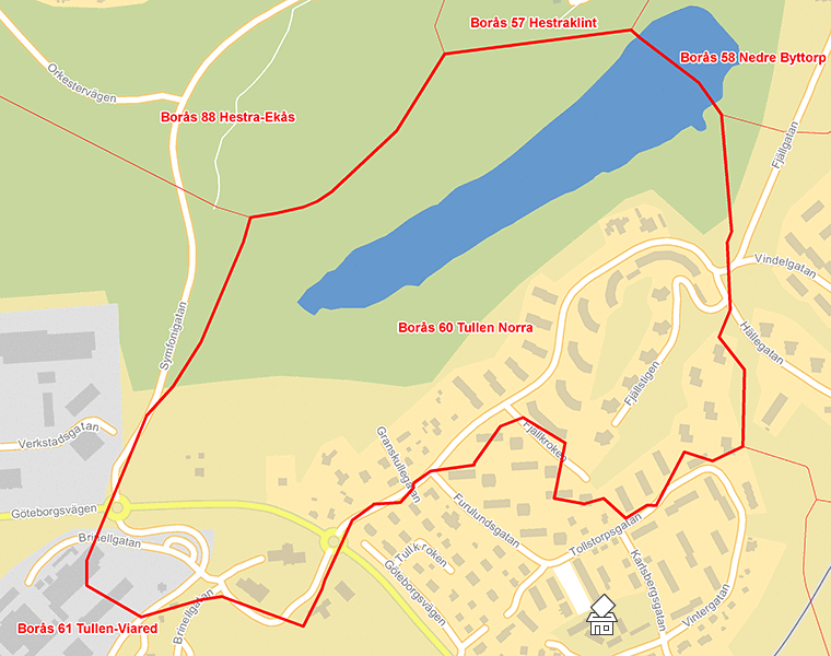 Karta över Borås 60 Tullen Norra