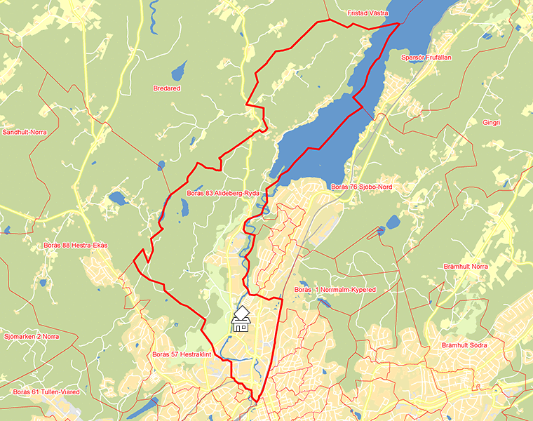 Karta över Borås 83 Alideberg-Ryda