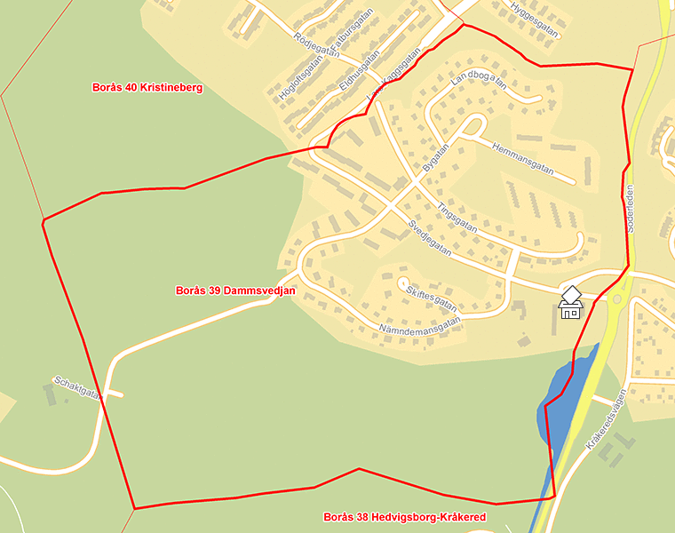 Karta över Borås 39 Dammsvedjan