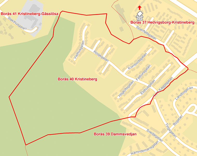 Karta över Borås 40 Kristineberg