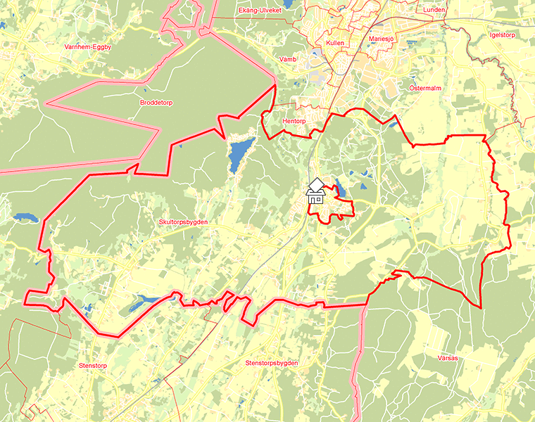 Karta över Skultorpsbygden