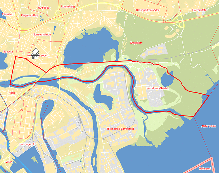 Karta över Norrstrand-Sjöstad