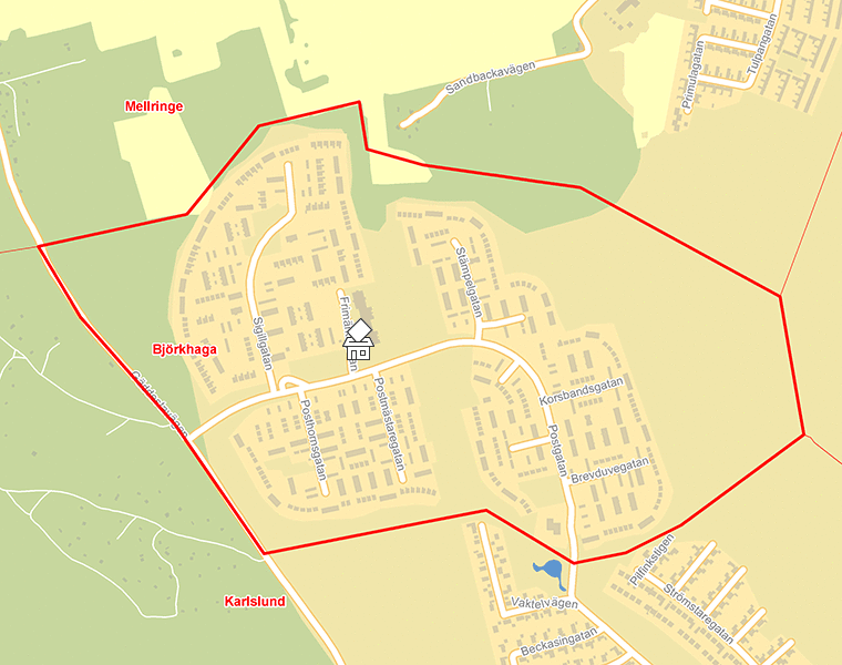 Karta över Björkhaga