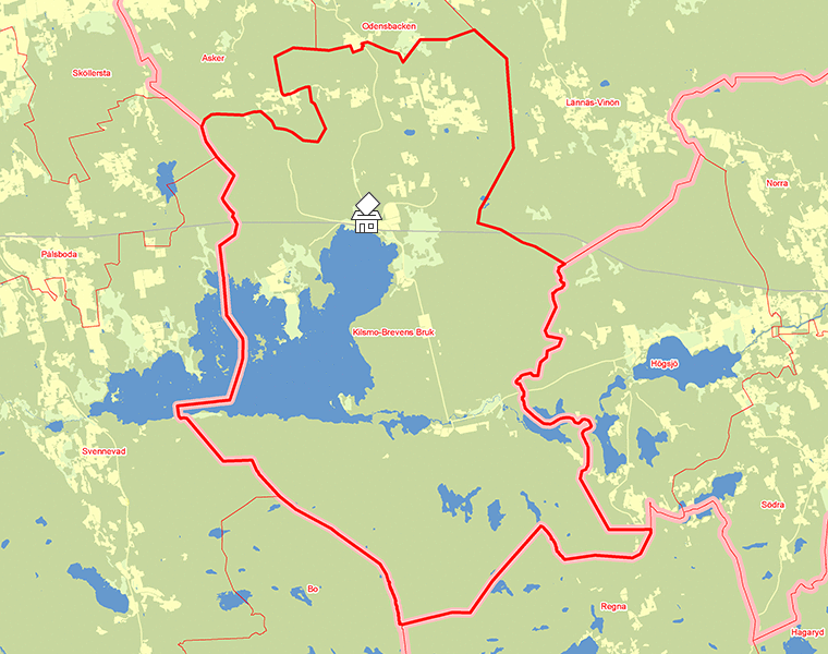 Karta över Kilsmo-Brevens Bruk