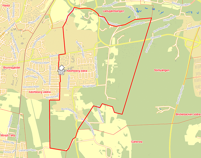 Karta över Adolfsberg östra