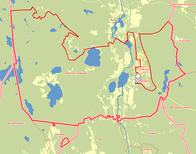 Karta över Bruket och Landsbygd