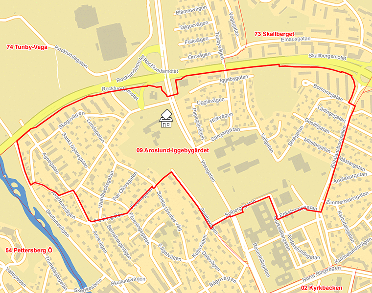 Karta över 09 Aroslund-Iggebygärdet