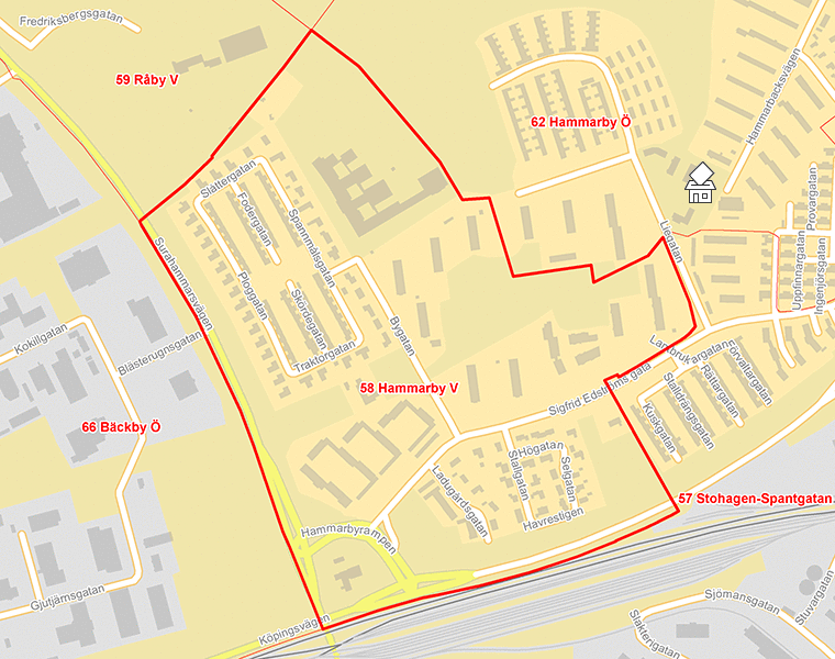 Karta över 58 Hammarby V