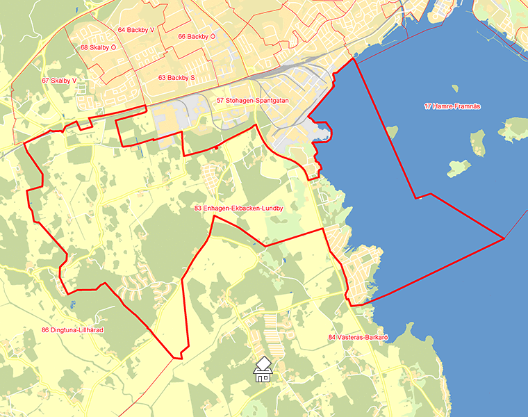 Karta över 83 Enhagen-Ekbacken-Lundby