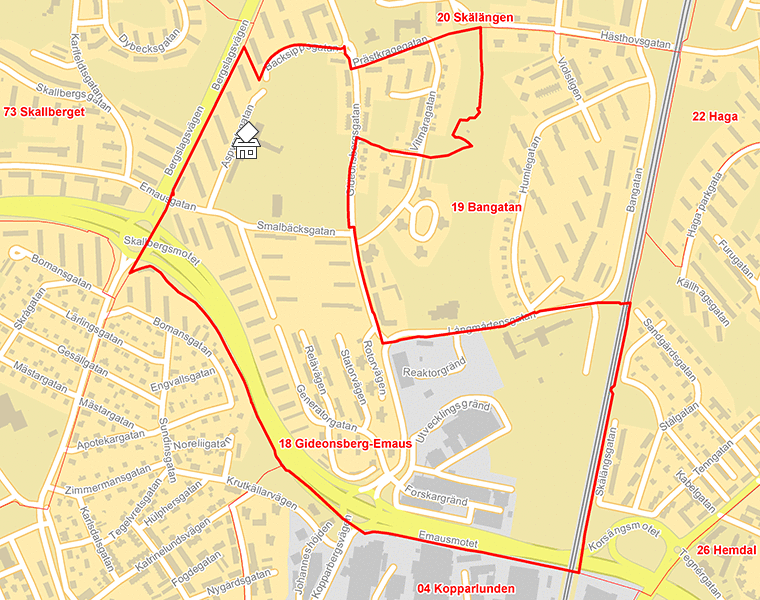 Karta över 18 Gideonsberg-Emaus