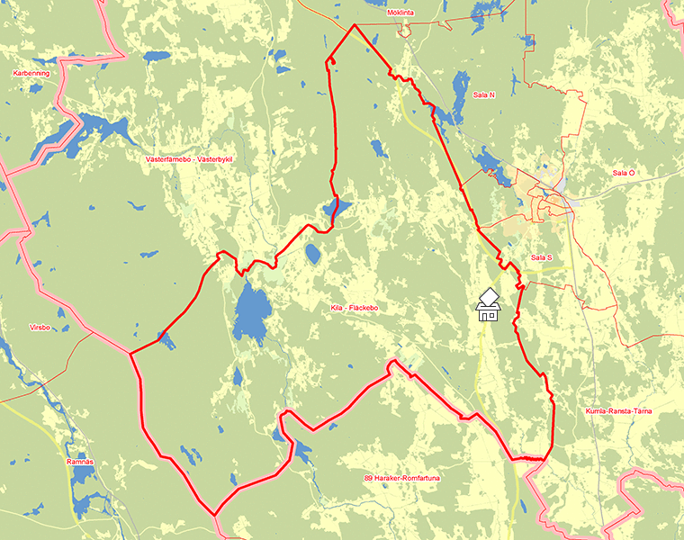 Karta över Kila - Fläckebo