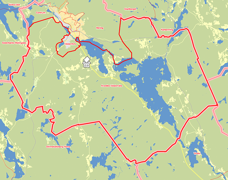 Karta över Åvestbo-Västervåla