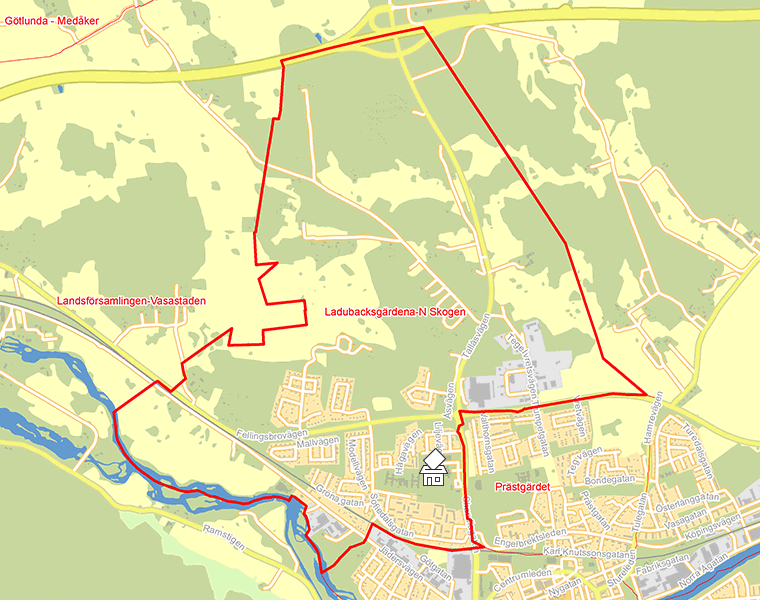 Karta över Ladubacksgärdena-N Skogen