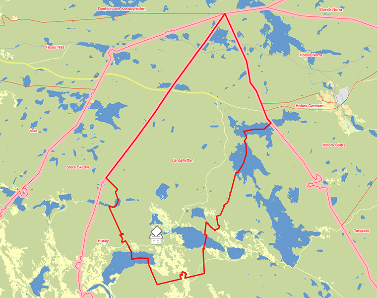 Karta över Långshyttan