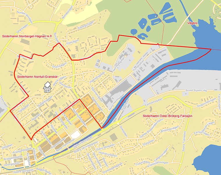 Karta över Söderhamn Norrtull-Granskär