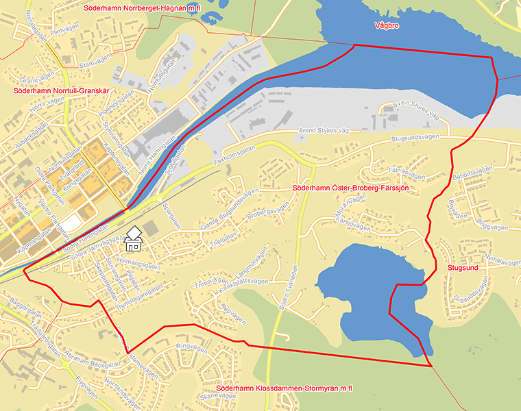 Karta över Söderhamn Öster-Broberg-Färssjön