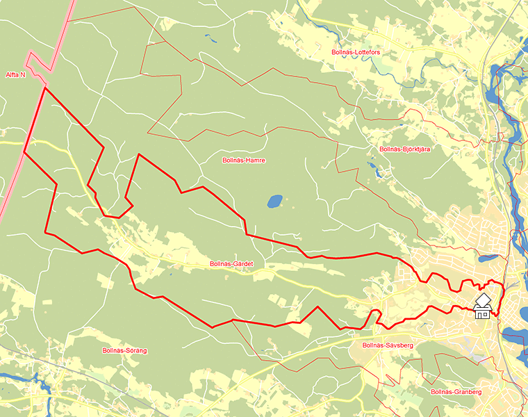 Karta över Bollnäs-Gärdet