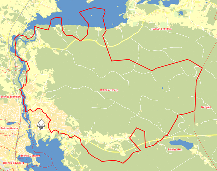 Karta över Bollnäs-Kilberg