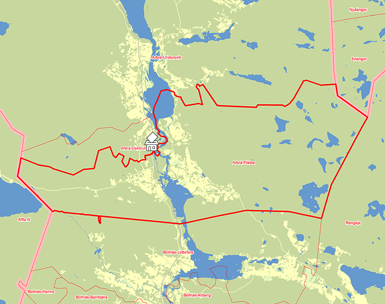 Karta över Arbrå-Flästa