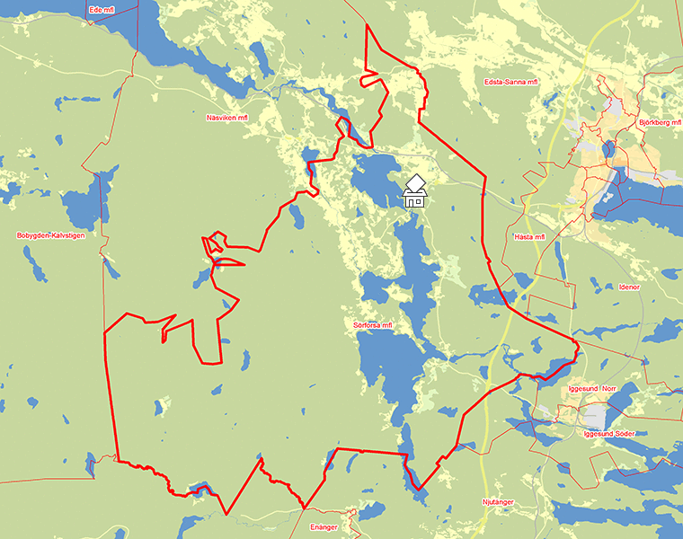 Karta över Sörforsa mfl