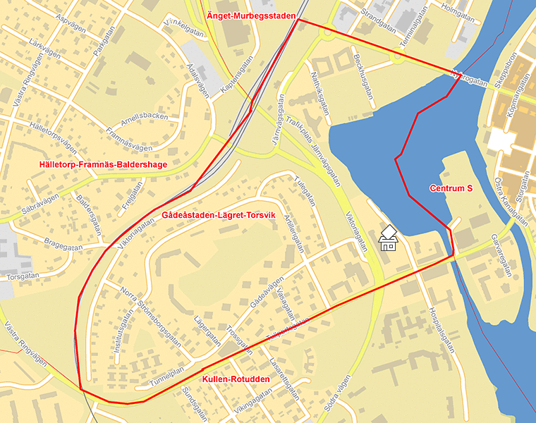 Karta över Gådeåstaden-Lägret-Torsvik