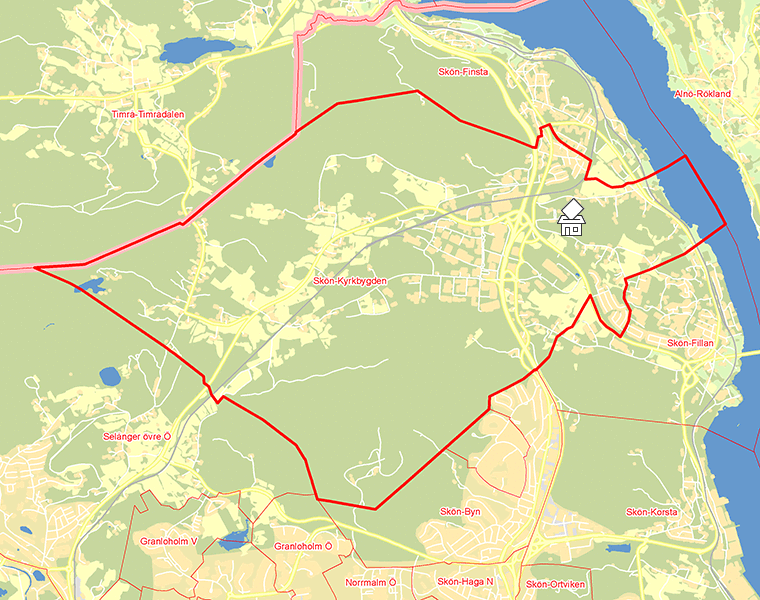 Karta över Skön-Kyrkbygden