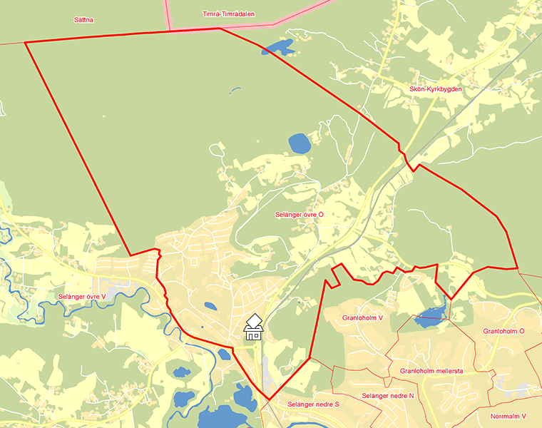 Karta över Selånger övre Ö
