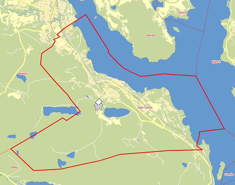 Karta över Väja-Dynäs