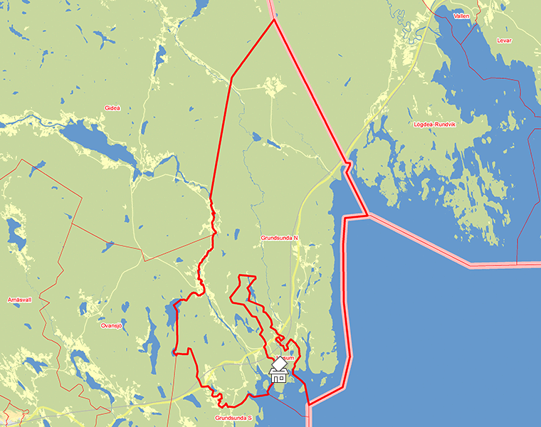 Karta över Grundsunda N