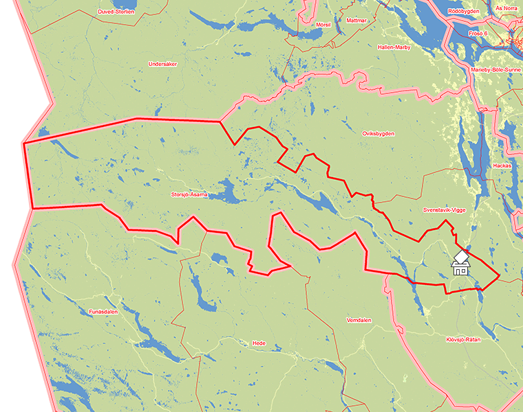 Karta över Storsjö-Åsarna