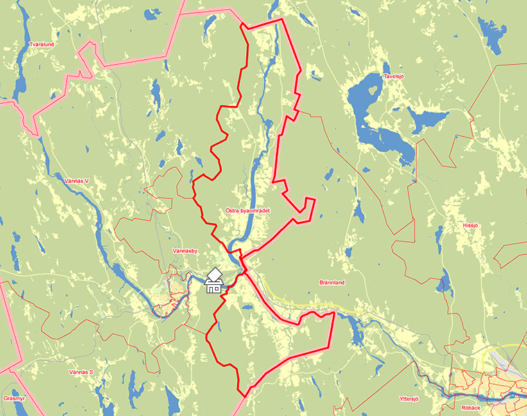 Karta över Östra byaområdet