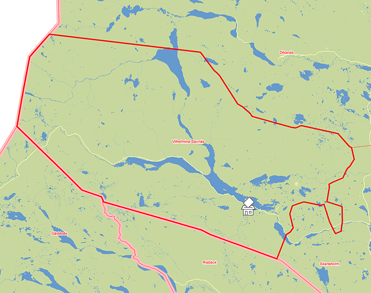 Karta över Vilhelmina-Saxnäs