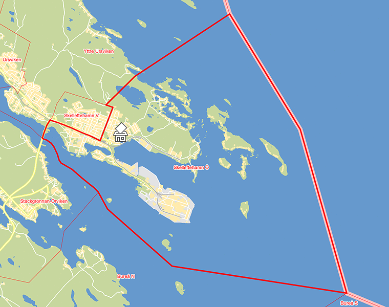 Karta över Skelleftehamn Ö
