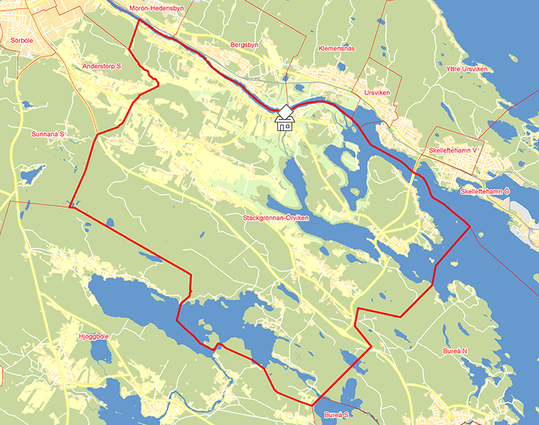 Karta över Stackgrönnan-Örviken