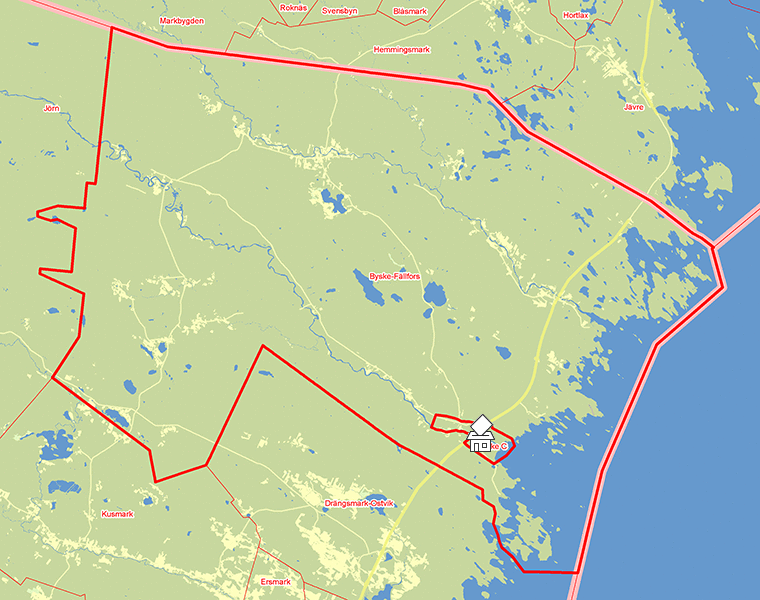 Karta över Byske-Fällfors