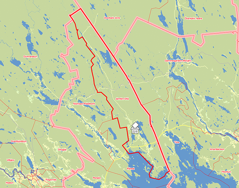 Karta över Jämtön-Vitå