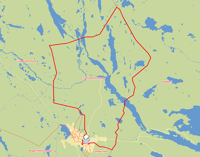 Karta över Tuolluvaara-Kurravaara