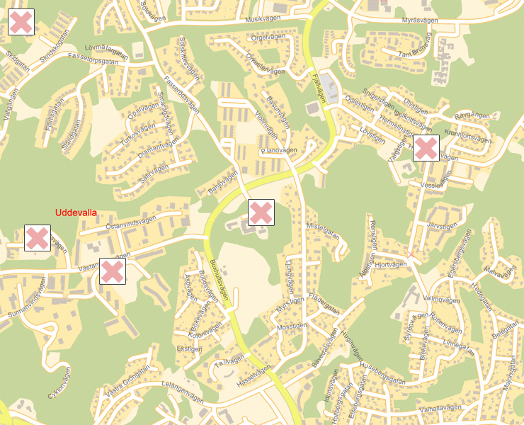 Karta över Uddevalla