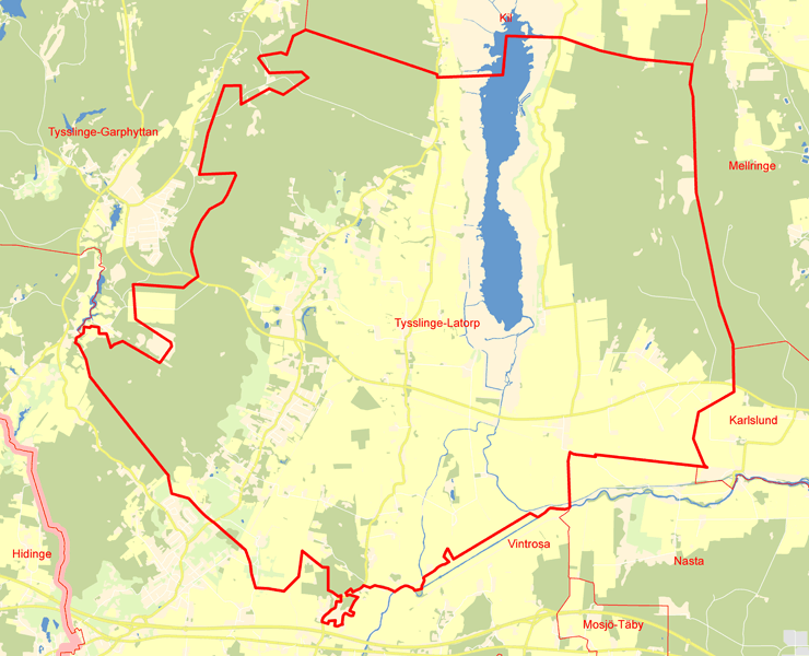 Karta över Tysslinge-Latorp