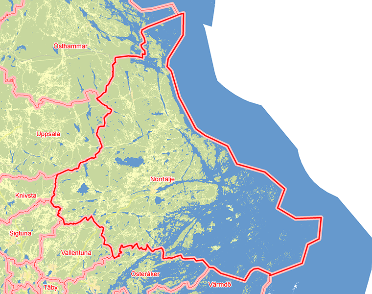 Karta över Norrtälje