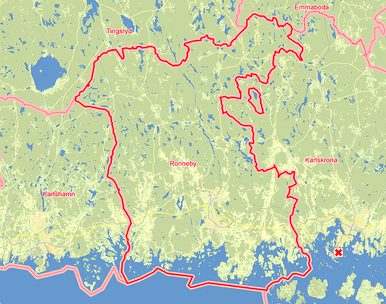 Karta över Ronneby