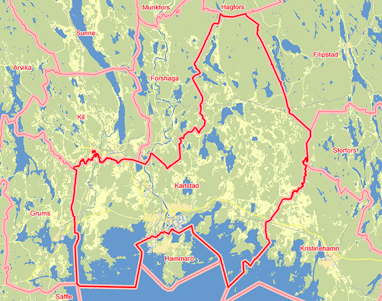 Karta över Karlstad